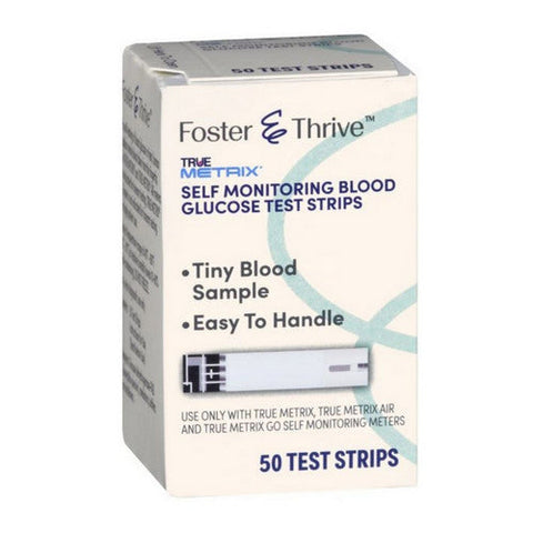 Foster And Thrive, True Metrix Self Monitoring Blood Glucose Test Strips, 50 Count