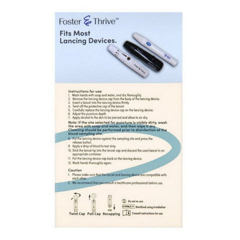 Foster And Thrive, Trueplus Sterile Lancets 28 Gauge, 100 Count