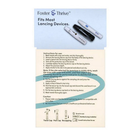 Foster And Thrive, Trueplus Sterile Lancets 30 Gauge, 100 Count