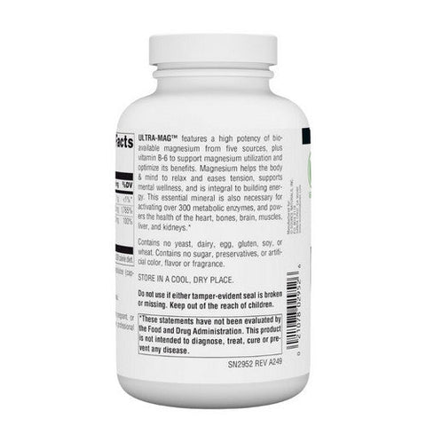 Source Naturals, Ultra Magnesium, 200 Mg, 180 Veggie Capsules Source Naturals
