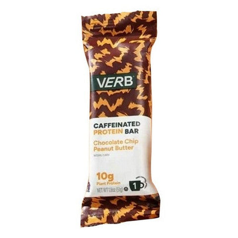 Verb Energy, Chocolate Chip Peanut Butter Caffeinated Protein Bar, 1.8 Oz (Case Of 12) Verb Energy