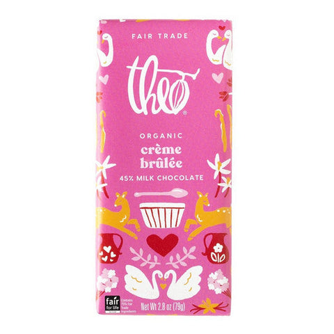 Theo Chocolate, 45% Milk Chocolate Creme Brulee, 2.8 Oz (Case Of 12) Theo Chocolate