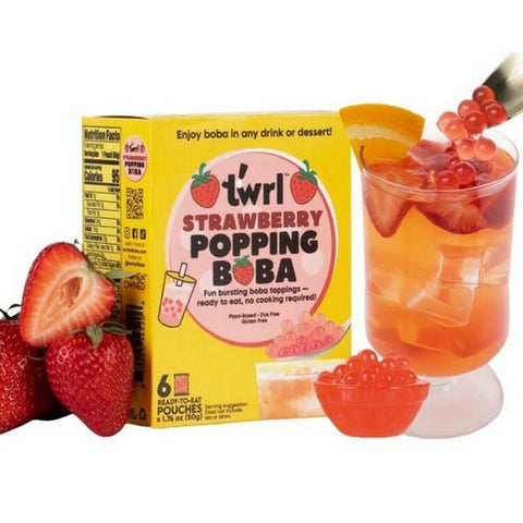 Twrl Milk Tea, Popping Boba Strawberry, 1.76 Oz X 6 Count (Case Of 6) Twrl Milk Tea