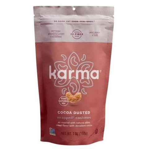 Karma Nuts, Cocoa Dusted Wrapped Cashews, 7 Oz (Case Of 6) Karma Nuts