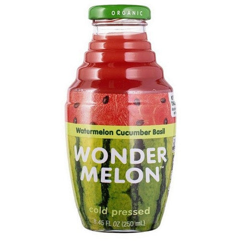 Wonder Melon, Organic Cold Pressed Juice Watermelon Cucumber Basil, 8.45 Oz(Case Of 6) Wonder Melon