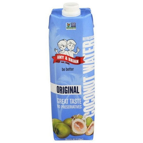 Amy & Brian, Original Coconut Water, 33.8 Oz (Case Of 6) Amy & Brian