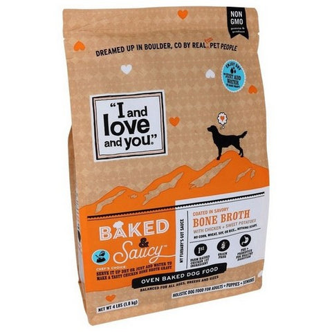 I And Love And You, Baked And Saucy Dry Dog Food Chicken Plus Sweet Potato, 4 Lbs (Case Of 4) I And Love And You
