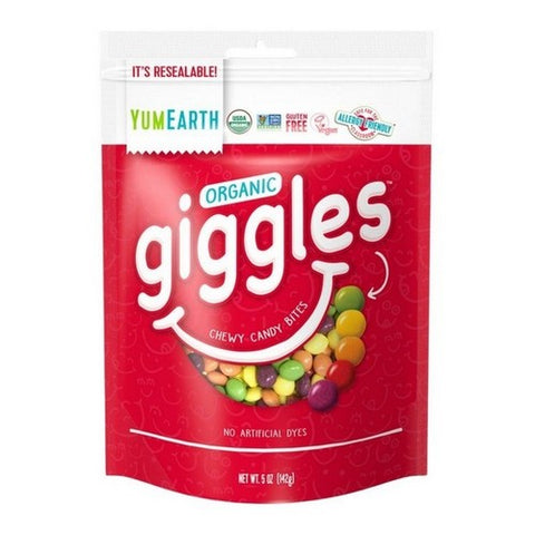 YumEarth, Organic Chewy Giggles Candy Bag, 0.5 Oz X 5 Count (Case Of 12) YumEarth