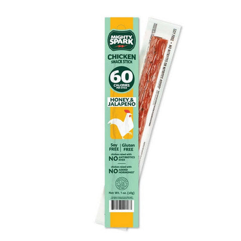 Mighty Spark, Snack Sticks Chicken Honey Jalapeno, 1 Oz (Case Of 48) Mighty Spark