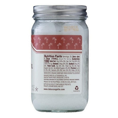 La Tourangelle, Organic Virgin And Unrefined Coconut Oil, 14 Oz (Case Of 6) La Tourangelle