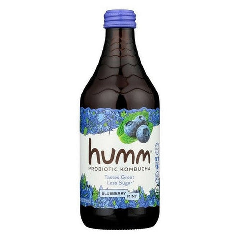 Humm Kombucha, Organic Blueberry Mint Kombucha, 14 Oz (Case Of 12) Humm Kombucha