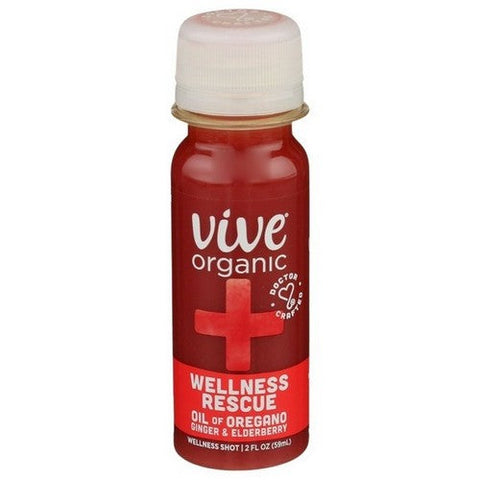 Vive Organic, Wellness Rescue Shot Oil Of Oregano Ginger Root And Cayenne Pepper, 2 Oz (Case Of 12) Vive Organic