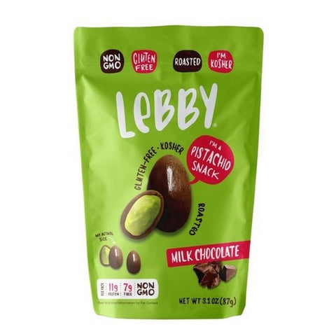 Lebby Snacks, Milk Chocolate Pistachios, 3.1 Oz (Case Of 6) Lebby Snacks