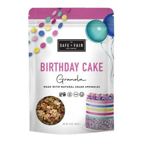 Safe Plus Fair Food Company, Birthday Cake Granola, 12 Oz (Case Of 6) Safe Plus Fair Food Company
