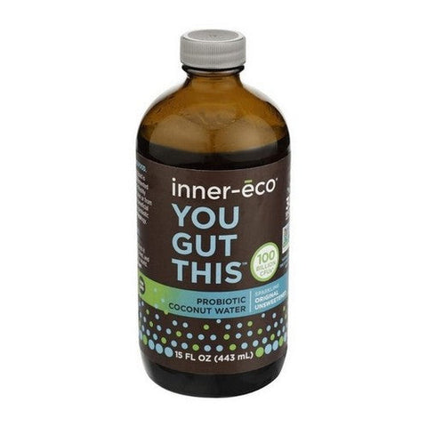 Inner Eco, Original Unsweetened Sparkling Probiotic Coconut Water, 15 Oz (Case Of 4) Inner Eco