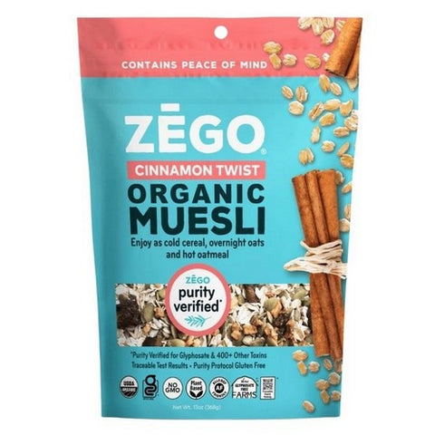 Zego, Organic Muesli Cinnamon Twist Bag, 13 Oz (Case Of 5) Zego