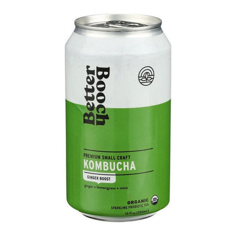 Better Booch, Organic Ginger Boost Kombucha With Ginger Plus Lemongrass Plus Mint, 12 Oz X 4 Count (Case Of 6) Better Booch