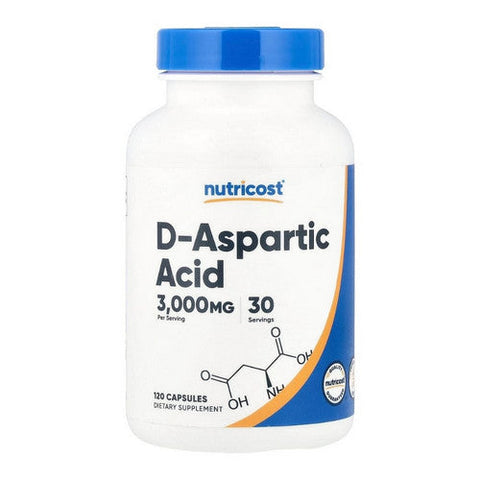 Nutricost, D-Aspartic Acid Capsules, 3000 Mg, 120 Count Nutricost