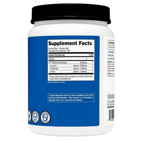 Nutricost, Bcaa Powder Unflavored, 150 Servings Nutricost
