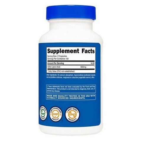 Nutricost, Alpha Lipoic Acid Capsules, 600 Mg, 120 Count Nutricost
