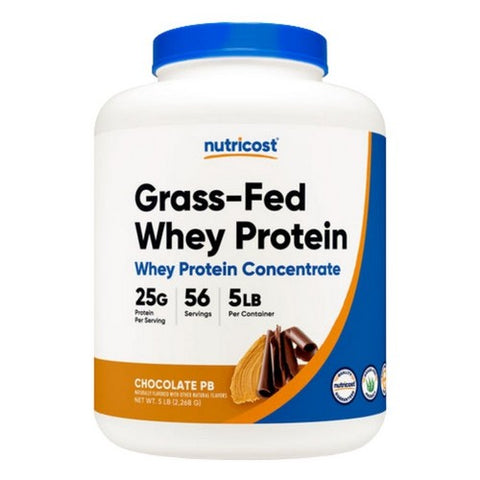 Nutricost, Grass-Fed Whey Protein Concentrate Powder Chocolate PB, 5 Lbs Nutricost