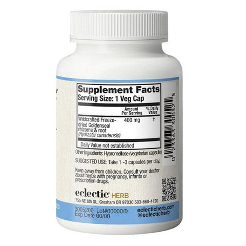 Eclectic Herb, Goldenseal Root, 400 Mg, 100 Caps Eclectic Herb