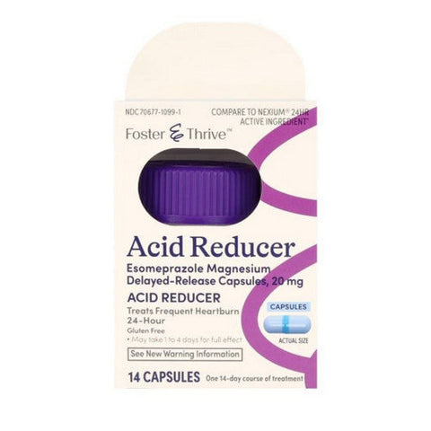 Foster And Thrive, Acid Reducer, 20 Mg, 14 Capsules Foster And Thrive