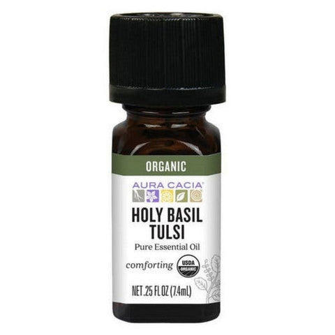 Aura Cacia, Organic Holy Basil Essential Oil, 0.25 Oz Aura Cacia