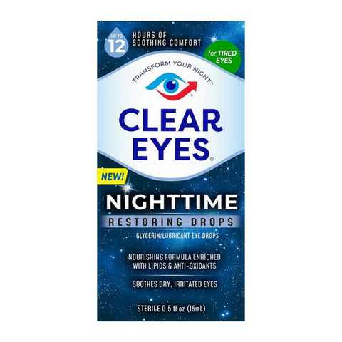Clear Eyes, Nighttime Restoring Eyes Drops, 0.5 Oz Clear Eyes