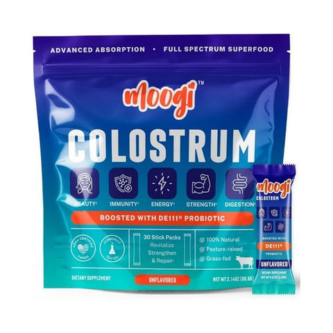 Moogi, Colostrum Powder Unflavored Sticks, 30 Packets Moogi