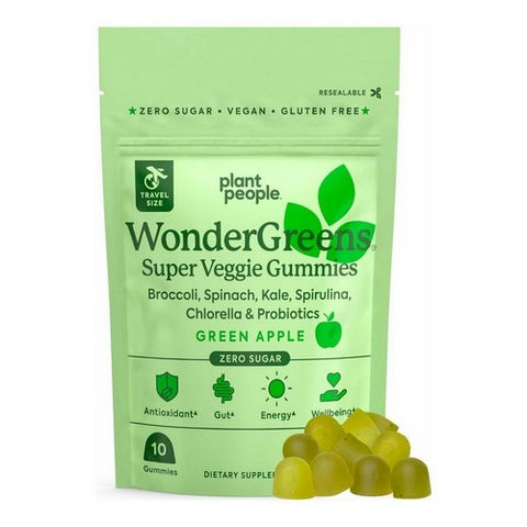 Plant People, Wonder Greens Veggie Green Apple Gummies, 10 Count Plant People