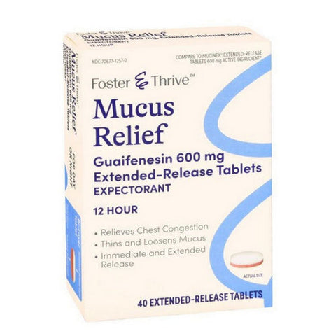 Foster And Thrive, Mucus Relief Extended Release Tablets, 40 Count Foster And Thrive