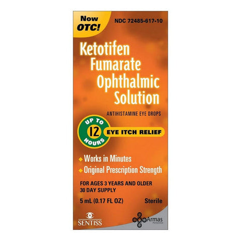 Armas, Ketotifen Fumarate Ophthalmic Solution Eye Itch Relief, 0.17 Oz Armas