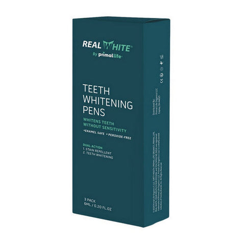 Primal Life Organics, Real White Teeth Whitening Pens, 3 Pack Primal Life Organics
