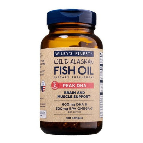 Wiley's Finest, Wild Alaskan Fish Oil Peak DHA And Dose Of EPA, 180 Softgels Wiley's Finest