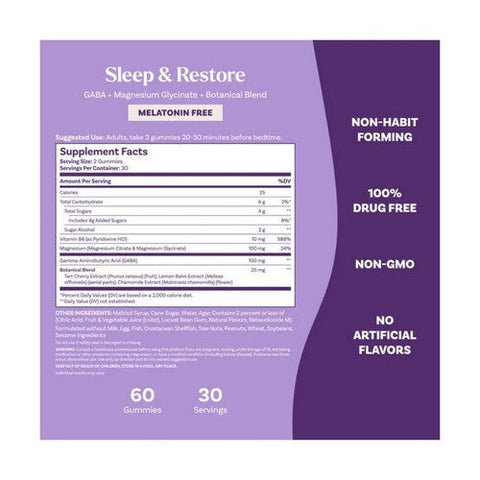 Natrol, Sleep And Restore Gummies With Melatonin Cherry, 60 Count Natrol