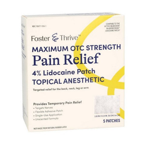 Foster And Thrive, Lidocaine Pain Relief Patch, 5 Each Foster And Thrive