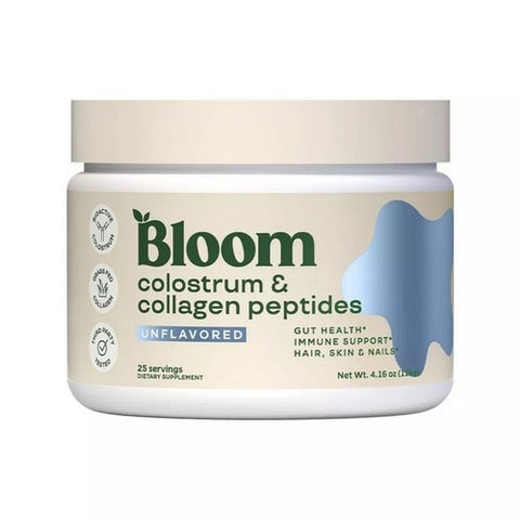Colostrum And Collagen Peptides Unflavored 4.16 Oz by Bloom Nutrition