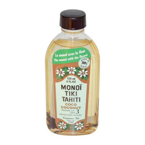 Monoi Tiare, Tahiti Coconut Suntan Oil SPF 3, 4 Oz Monoi Tiare