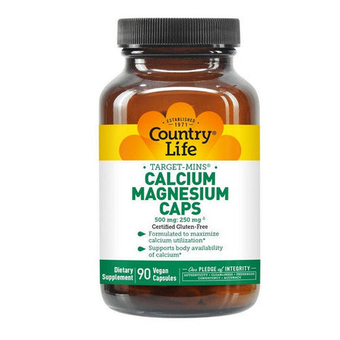 Country Life, Target Mins Calcium Magnesium, 90 Veg Caps Country Life