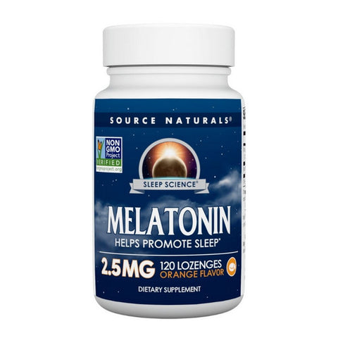 Source Naturals, Sleep Science Melatonin Orange, 2.5 mg, Sublingual Orange 120 Tabs Source Naturals