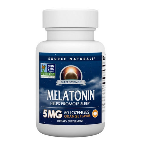Source Naturals, Melatonin Orange, 5 mg, Sublingual Orange 50 Tabs Source Naturals
