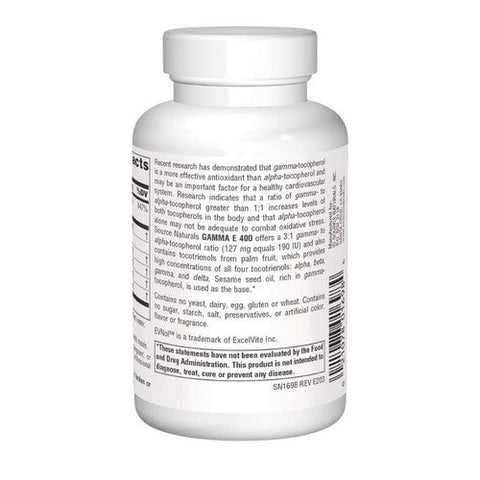Source Naturals, Gamma E 400 Complex, 60 Softgels Source Naturals