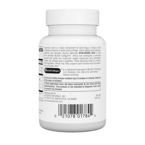 Source Naturals, Hyaluronic Acid, 50 mg, 60 Tabs Source Naturals