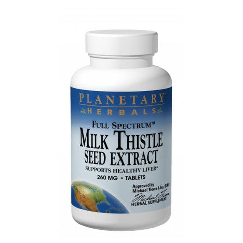Planetary Herbals, Full Spectrum Milk Thistle Seed Extract, 260 Mg, 30 Tabs Planetary Herbals
