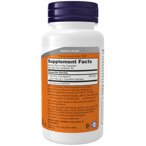 Now Foods, L-Carnitine, 250 mg, 60 Caps Now Foods