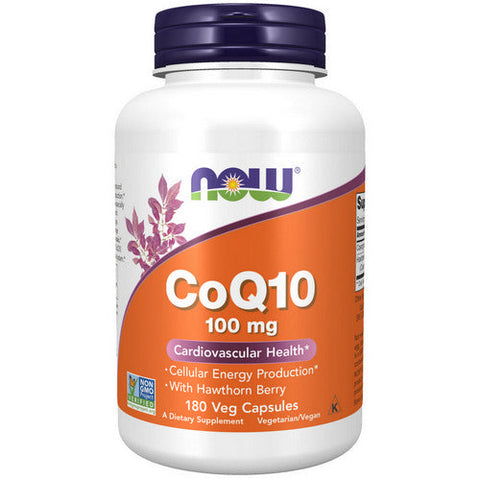 Now Foods, CoQ10 with Hawthorn Berry Vegetarian, 100 mg, 180 Veg Caps Now Foods