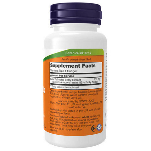 Now Foods, Saw Palmetto, 160 mg, 120 Softgels Now Foods