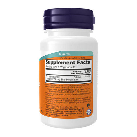 Now Foods, Zinc Picolinate, 50 mg, 60 Caps Now Foods