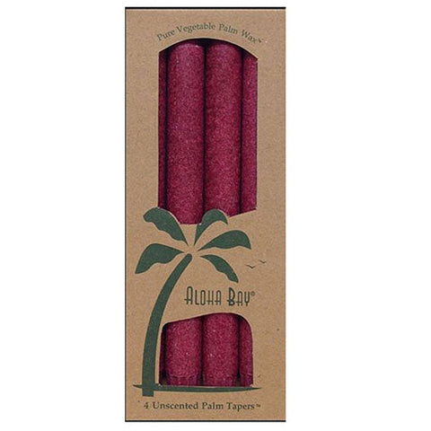 Aloha Bay, Candel 9 Inch Taper, Burgundy, 4 Pack Aloha Bay